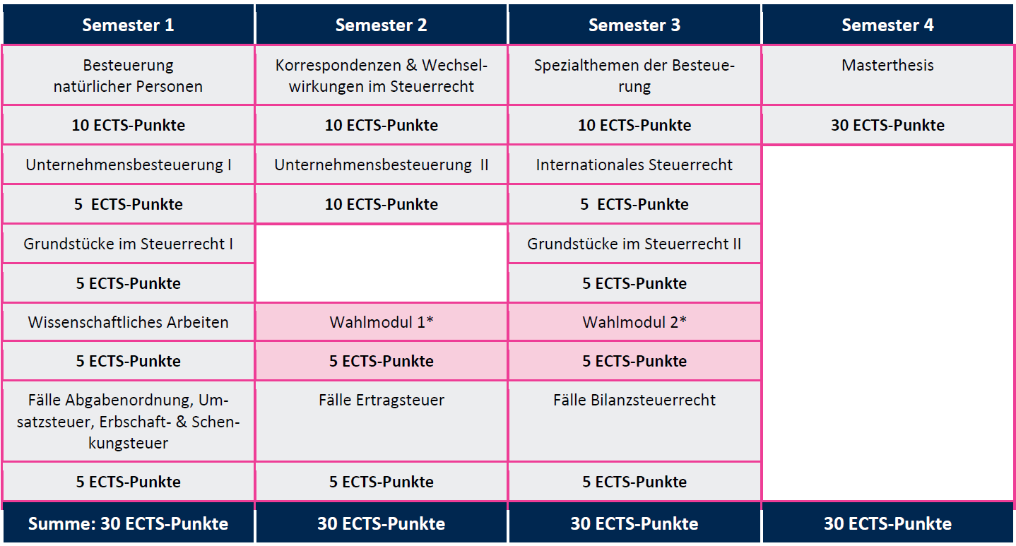 TAX Curriculum Vollzeit